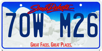 SD license plate 70WM26
