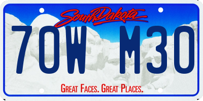 SD license plate 70WM30