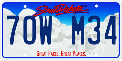 SD license plate 70WM34