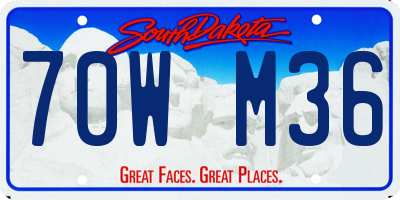SD license plate 70WM36