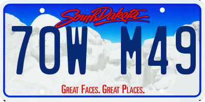 SD license plate 70WM49