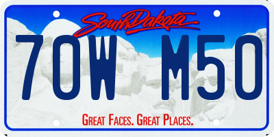 SD license plate 70WM50