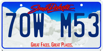 SD license plate 70WM53