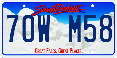 SD license plate 70WM58
