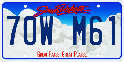 SD license plate 70WM61