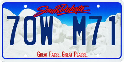SD license plate 70WM71