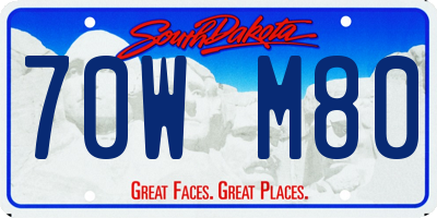 SD license plate 70WM80