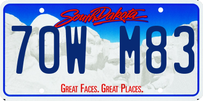 SD license plate 70WM83