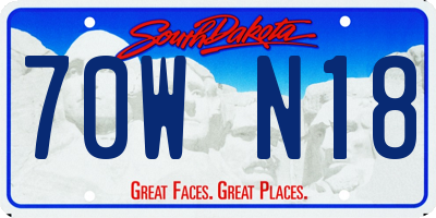 SD license plate 70WN18