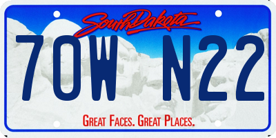 SD license plate 70WN22