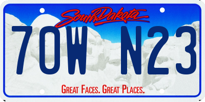 SD license plate 70WN23