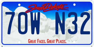 SD license plate 70WN32