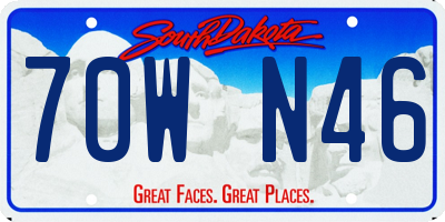 SD license plate 70WN46