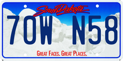 SD license plate 70WN58