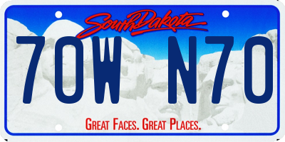 SD license plate 70WN70