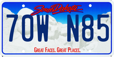 SD license plate 70WN85