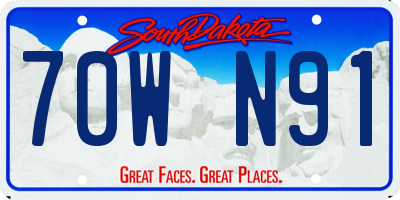 SD license plate 70WN91