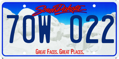 SD license plate 70WO22