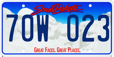 SD license plate 70WO23