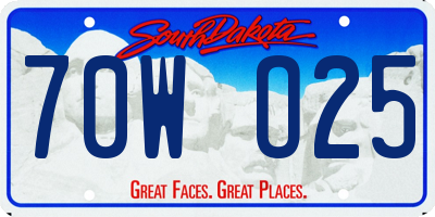 SD license plate 70WO25