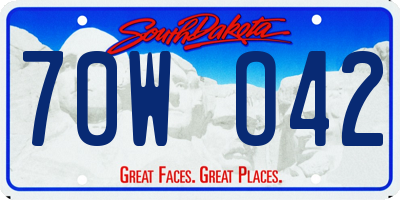 SD license plate 70WO42