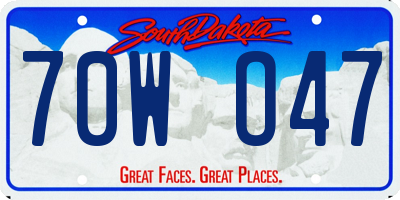 SD license plate 70WO47