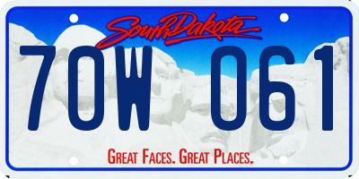SD license plate 70WO61
