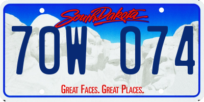 SD license plate 70WO74