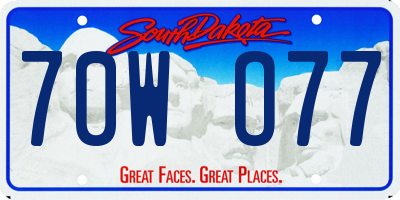 SD license plate 70WO77