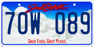 SD license plate 70WO89