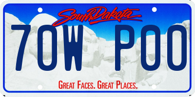 SD license plate 70WP00