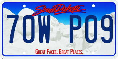SD license plate 70WP09