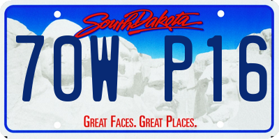 SD license plate 70WP16
