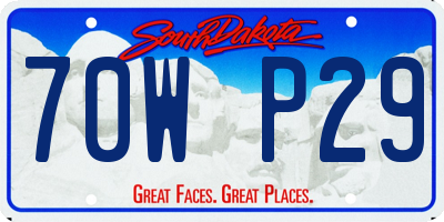SD license plate 70WP29