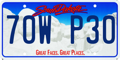 SD license plate 70WP30