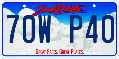 SD license plate 70WP40