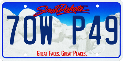 SD license plate 70WP49