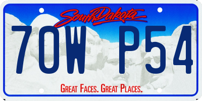 SD license plate 70WP54
