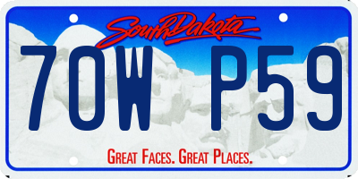 SD license plate 70WP59