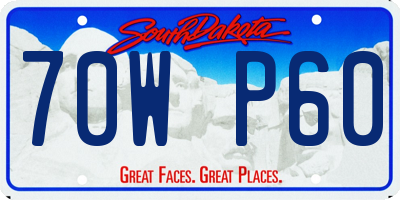 SD license plate 70WP60