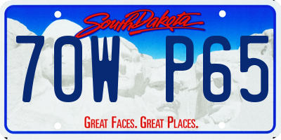SD license plate 70WP65