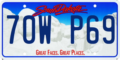 SD license plate 70WP69