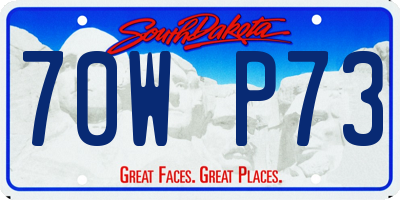 SD license plate 70WP73