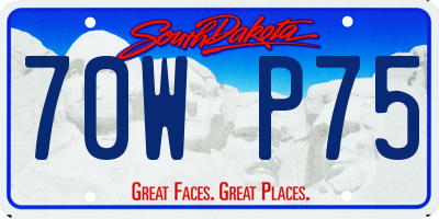 SD license plate 70WP75