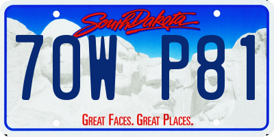 SD license plate 70WP81