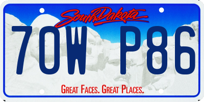SD license plate 70WP86