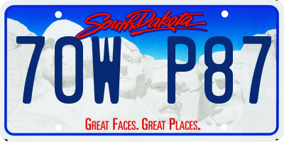 SD license plate 70WP87