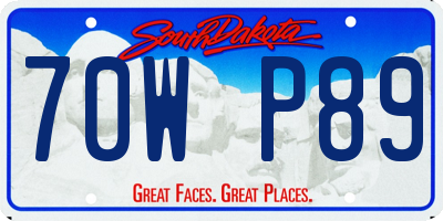 SD license plate 70WP89