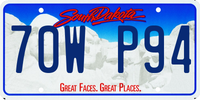 SD license plate 70WP94