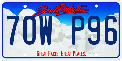 SD license plate 70WP96